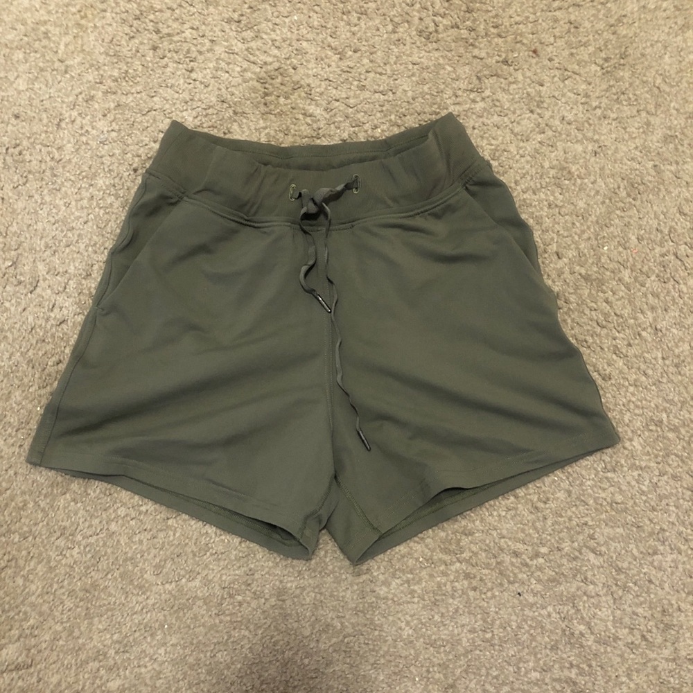 lululemon athletica Olive Green Drawstring Athletic Shorts Aize Small great con - Picture 3 of 6